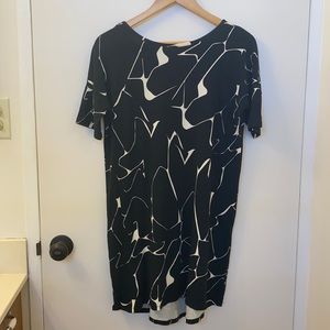 Fighting Eel Ava Sky Abstract Print Black & White Dress XS